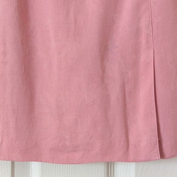 Bobby Chan 90's Vintage Leafy Jacquard Knit Silk High Waisted Mini Skort Pink 8 - Picture 12 of 12